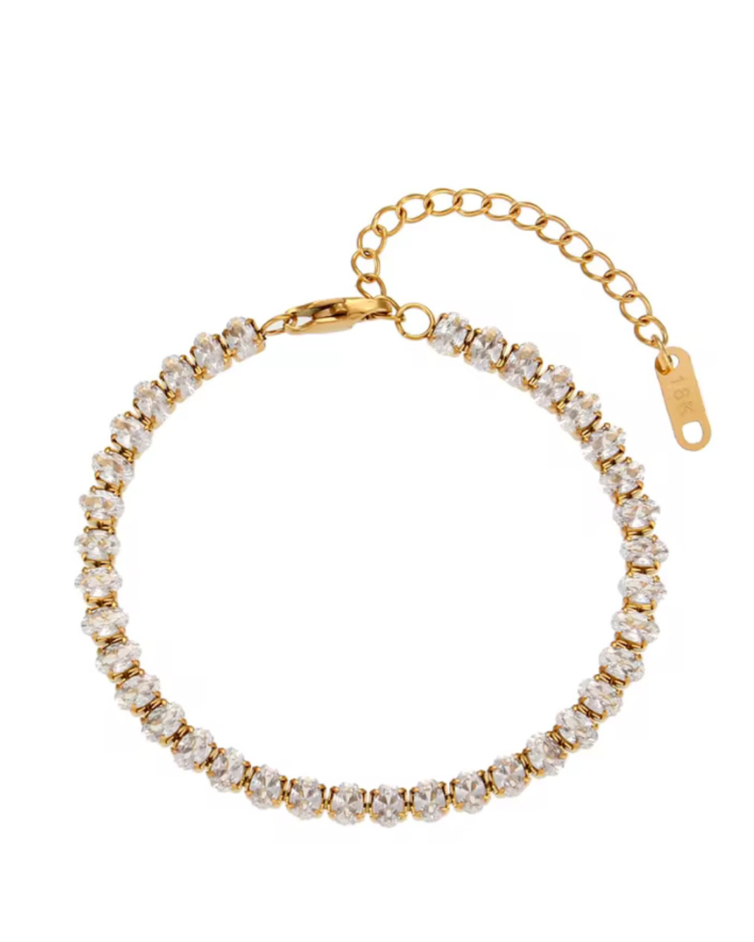 Glow Getter Bracelet in gold featuring sparkling CZ stones, a luxury tennis-style bracelet for women that adds everyday shine and evening elegance.