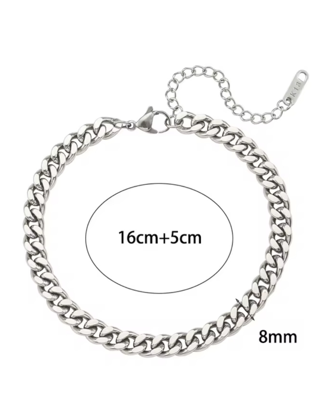 Luxe Link Bracelet in polished silver stainless steel. A bold yet versatile chain bracelet for women, hypoallergenic and perfect for everyday or elevated style.